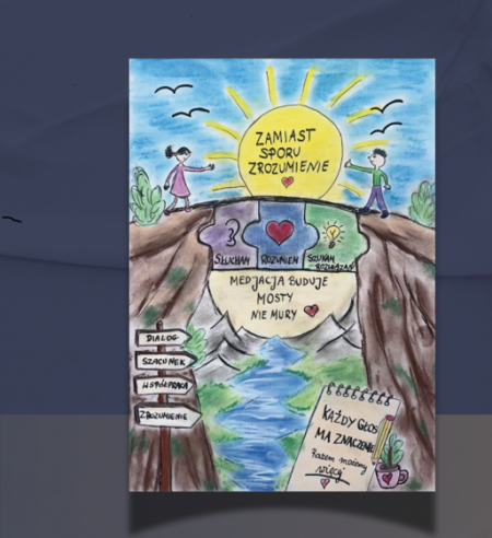 Sukces Amelii w konkursie na plakat promujący Międzynarodowy Dzień Mediacji